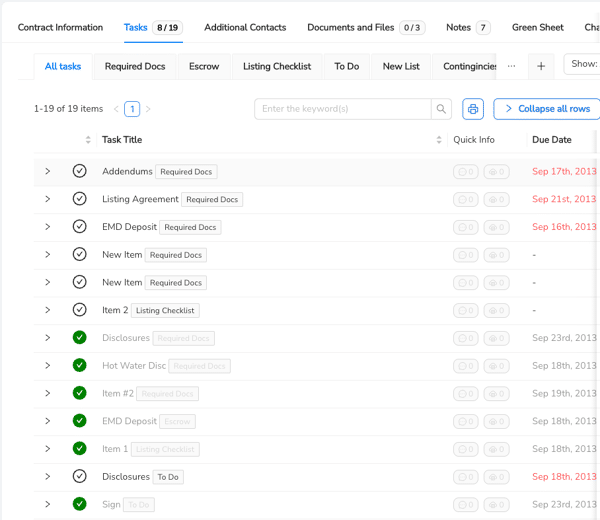 Real Time Management of Prospects and Listings