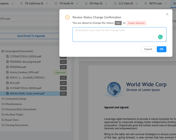 Document Review Dashboard